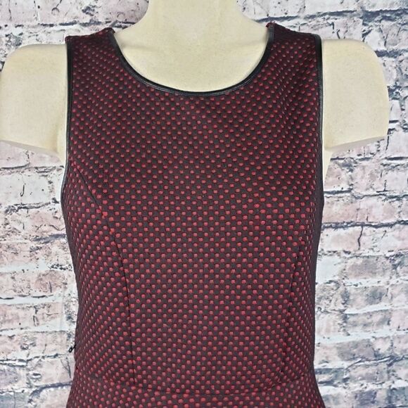 City Triangles Midi Polka Dot Black/Red Dress M - Picture 2 of 6